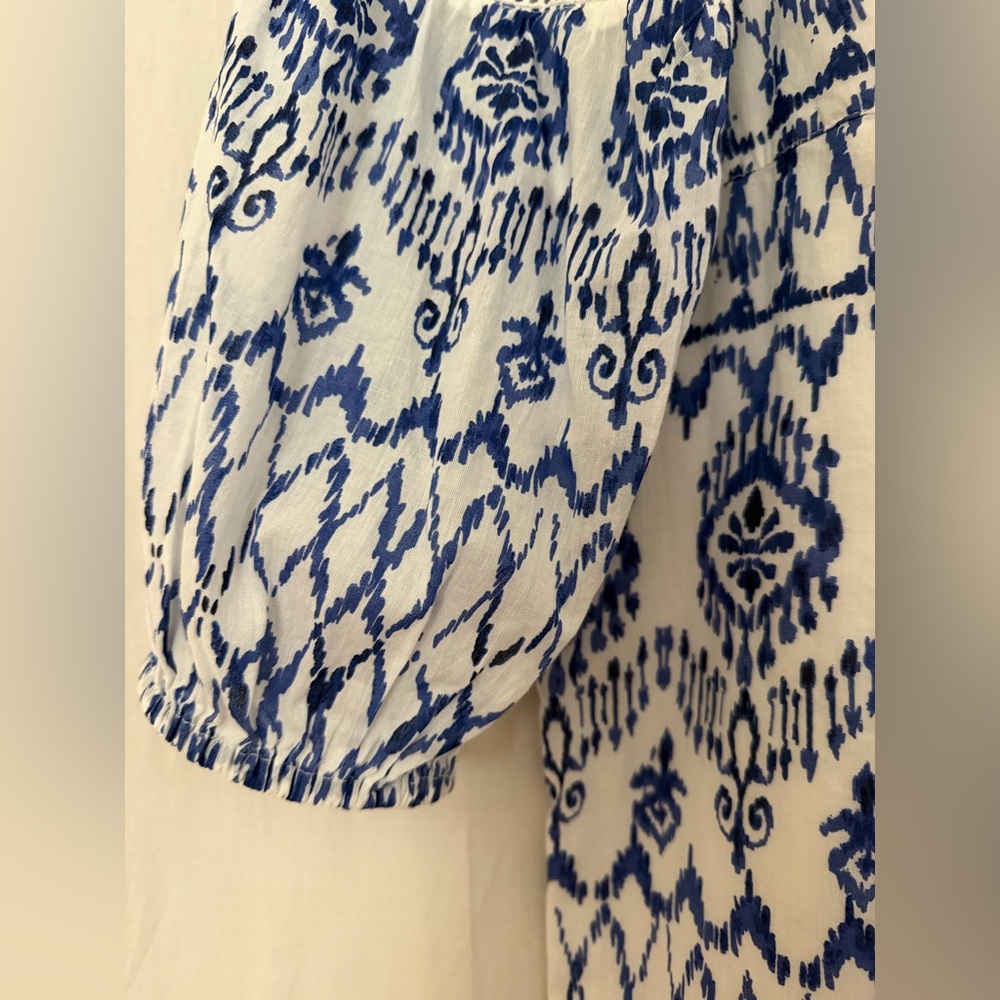 Tommy Bahama Women’s Ikat Print Swim Cover Up Dress 100% Cotton Navy White - XL - Picture 7 of 13